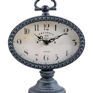 Antique-Style Black Table Clock